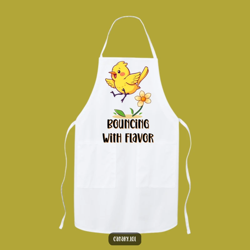 Funny Energetic Canary Kitchen Apron - Bouncing Chef's Delight