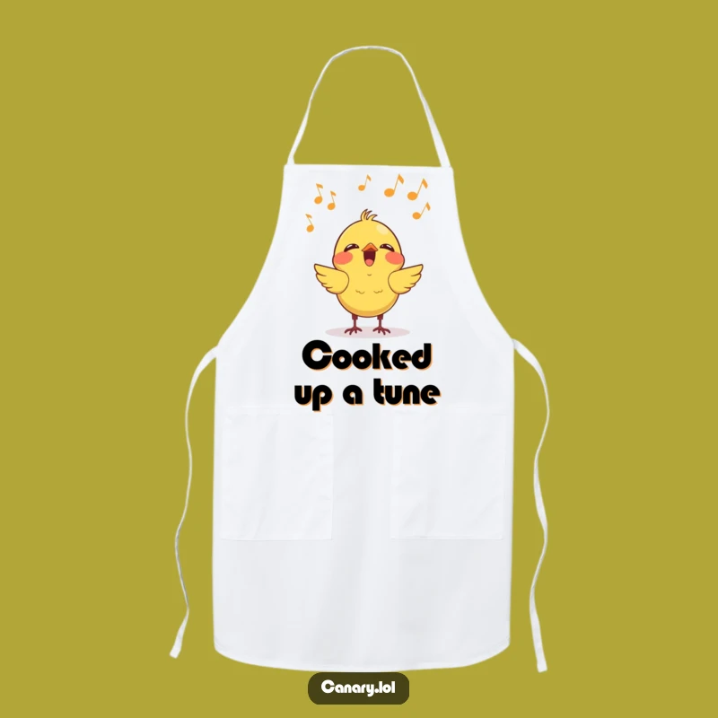 Funny Kawaii Canary Singing Apron - Cook with Joyful Musical Flair