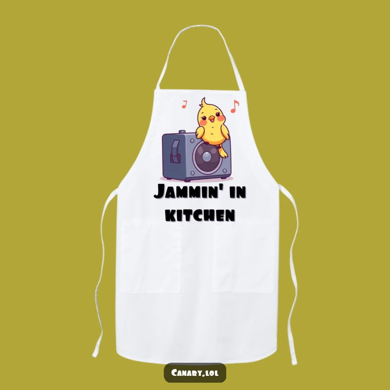 Funny Canary DJ Apron: Kitchen Music Wear, Perfect Funny Gift