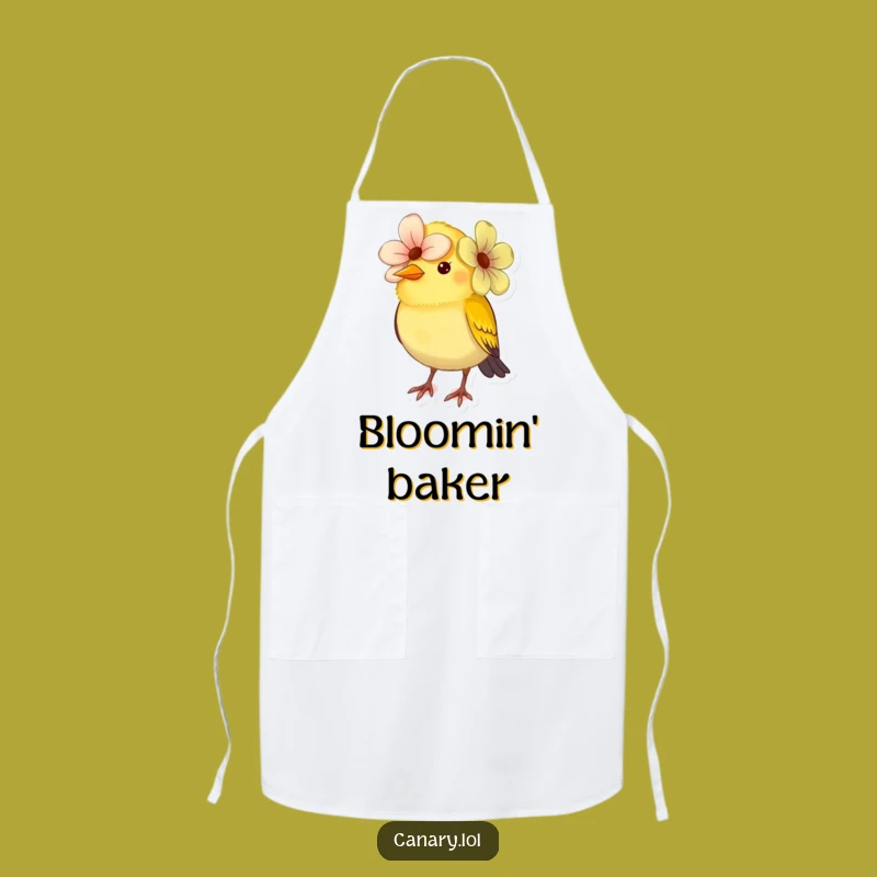 Funny Canary Flower Hat Apron: Cook with Floral Fashion Fun