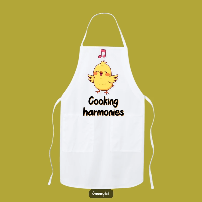 Funny Canary Singing Apron - Cook Up a Storm with Musical Flair