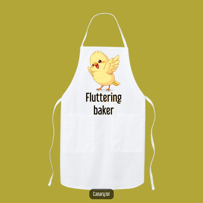 Funny Fluffy Canary Apron: Kitchen Fun with Excitement Wings