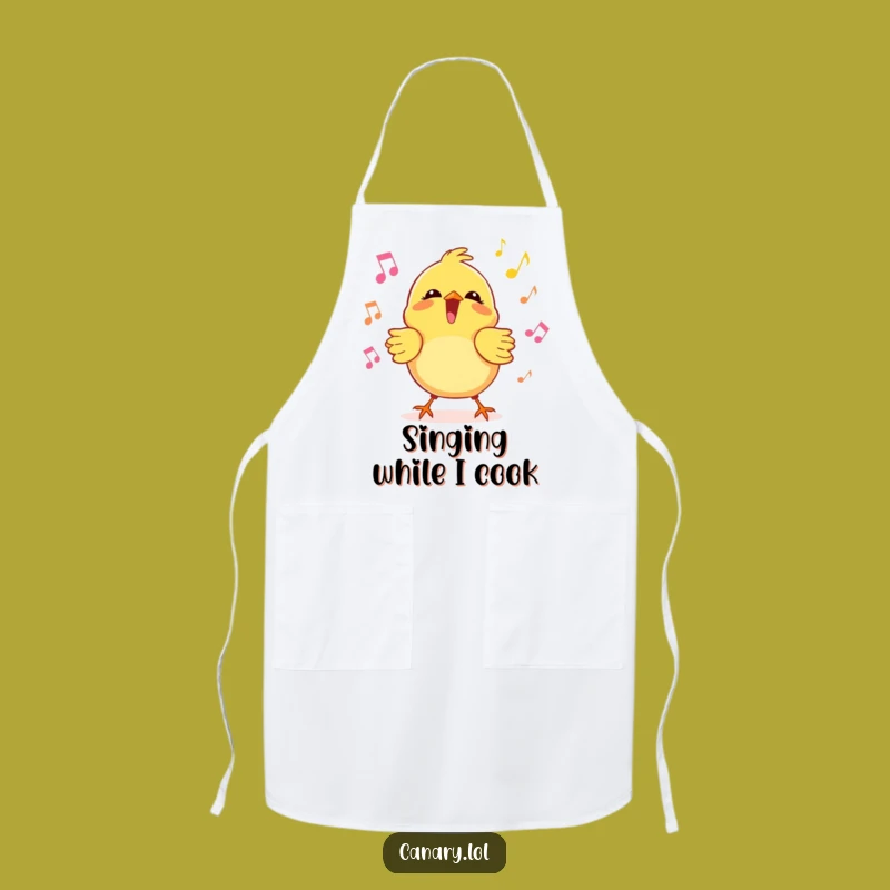 Funny Kawaii Canary Apron, Joyful Singer Design, Hilarious Kitchen Accessory