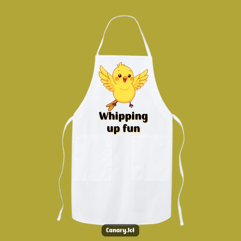 Funny Kawaii Canary Apron: Playful Fluttering Bird for Kitchen Fun!
