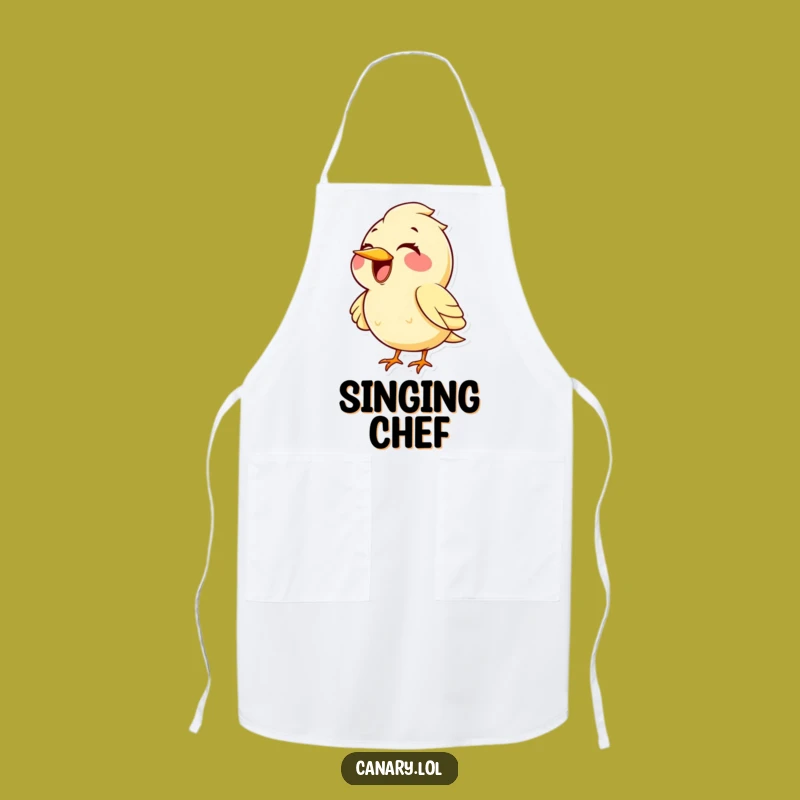 Funny Kawaii Canary Singing Apron: Cook with High Note Cheer