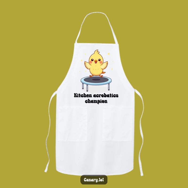 Funny Kawaii Canary Trampoline Apron: Cook with Cute, Fun Kitchen Wear, Great Funny Gift