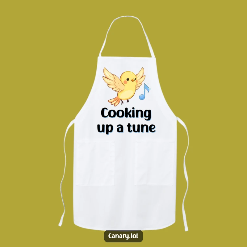 Funny Musical Canary Apron: Cute Bird Singing Kitchen Gift