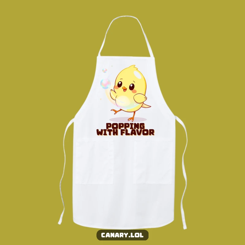 Funny Kitchen Apron: Canary Bubble Chaser, Chef's Playful Gift