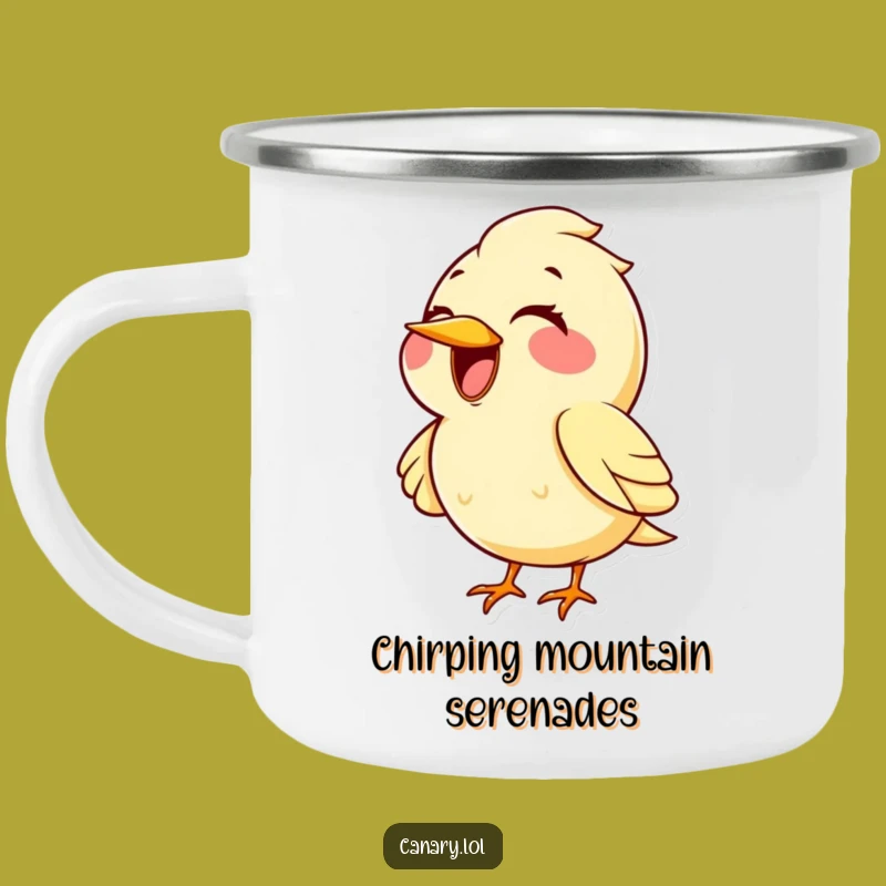 Funny Kawaii Canary Singing Camping Mug: High Note Adventures