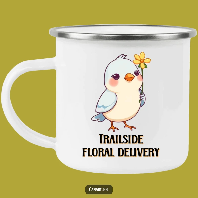 Funny Bird Flower Camp Mug - Outdoor Sweet Blossom Gift