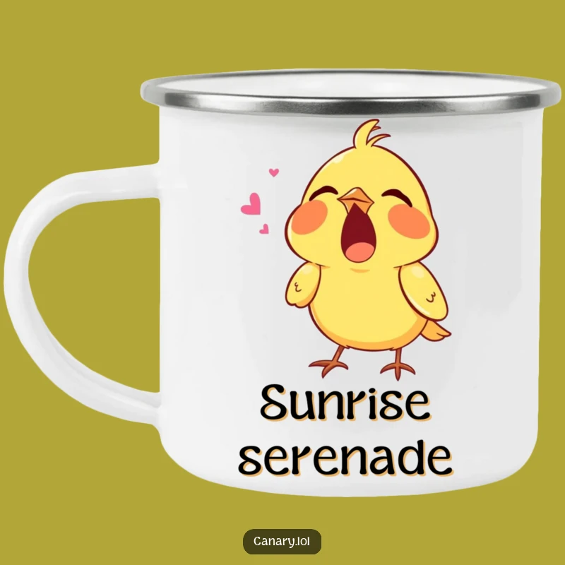 Funny Singing Canary Camping Mug: Sip & Sing by the Campfire