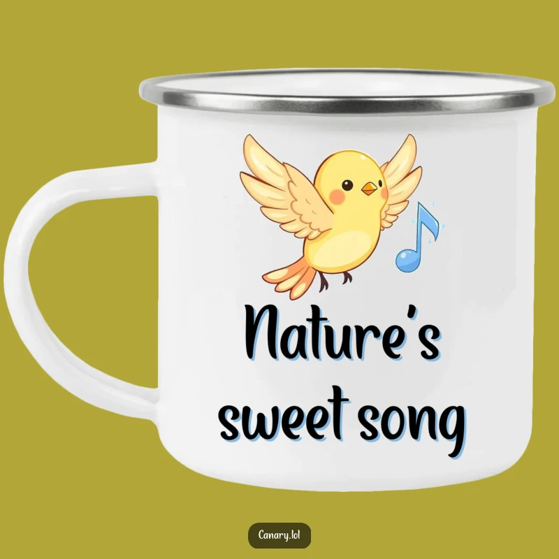 Funny Musical Canary Camping Mug: Outdoor Bird Singing Gift