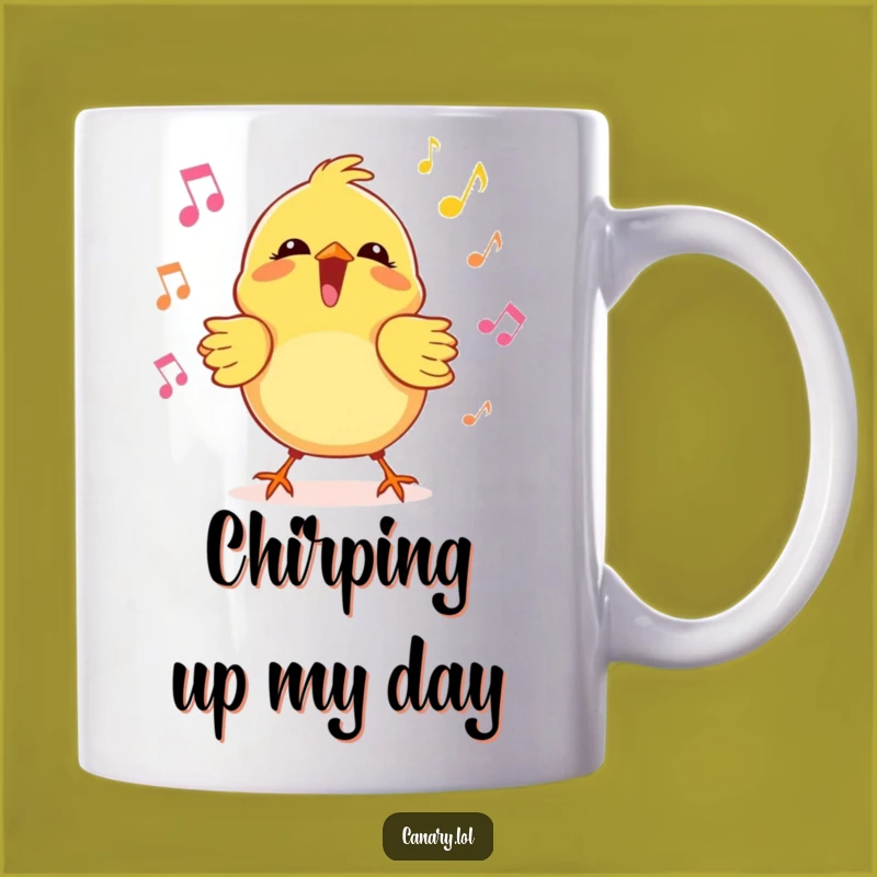 Funny Kawaii Canary Mug, Joyful Singer Design, Musical and Hilarious Gift for Bird Lovers