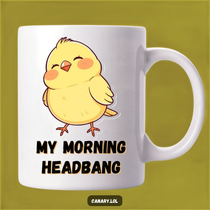 Funny Bobbing Canary Mug: A Happy Bird's Rhythmic Head Bob for Bird Lovers