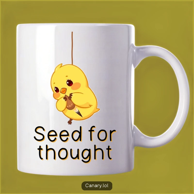 Funny Pecking Canary Mug - Playful Gift for Foodies & Bird Lovers