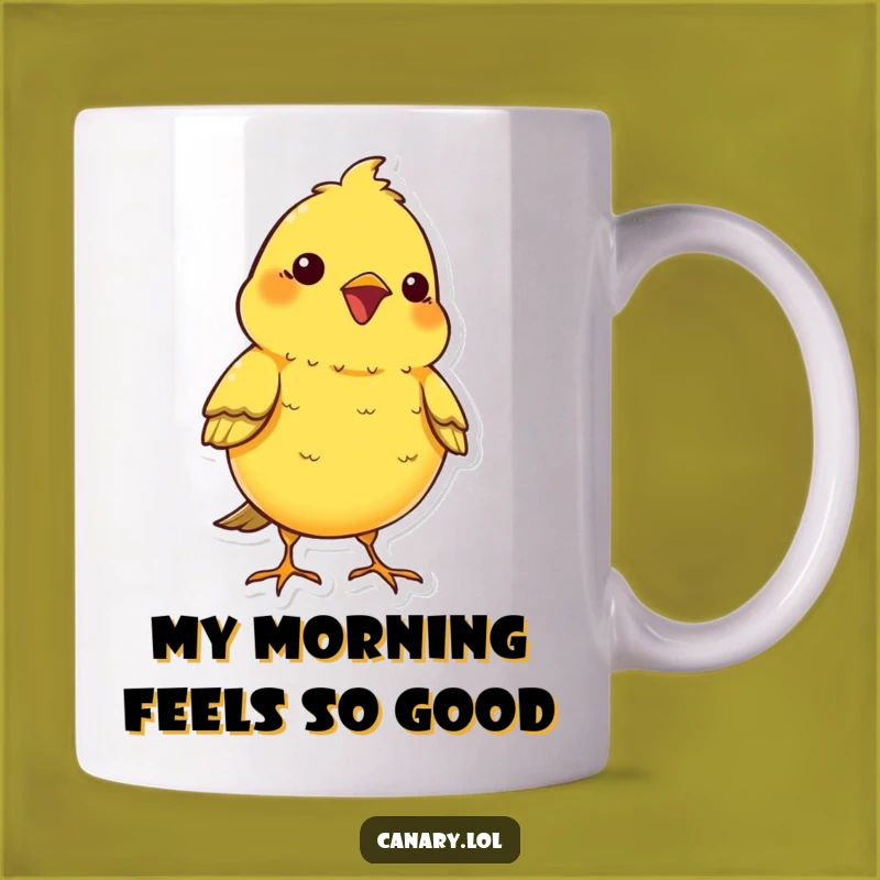 Funny Kawaii Canary Mug: Cheerful Chirping Bird Gift for Bird Lovers!