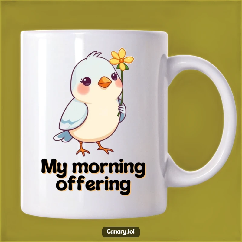 Funny Bird Flower Gift Mug - Adorable Beak Blossom Present