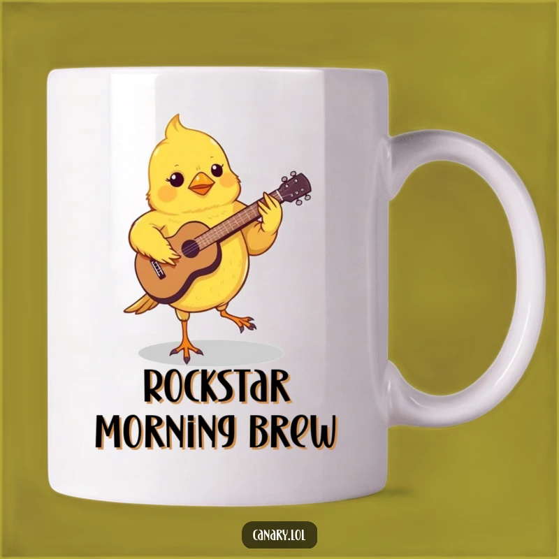 Funny Canary Guitar Mug - Rock Out with Your Tiny Feet!