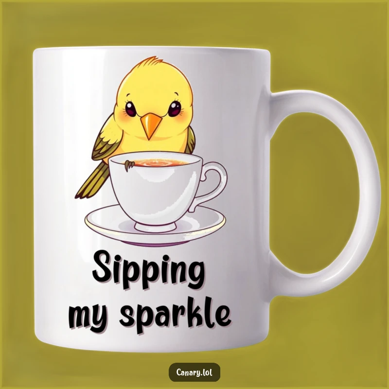 Funny Canary Bird Teacup Lover Mug - Chic Funny Gift for Tea Time