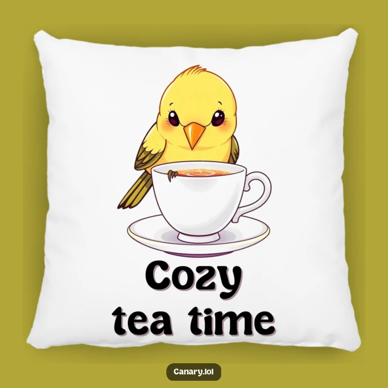 Funny Canary Bird Teacup Pillow - Soft Funny Gift for Cozy Moments
