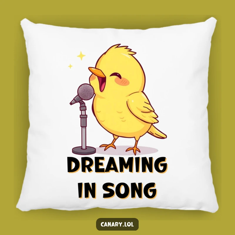 Funny Pillow: Beaming Canary Sings - Hilarious Comfort Accent