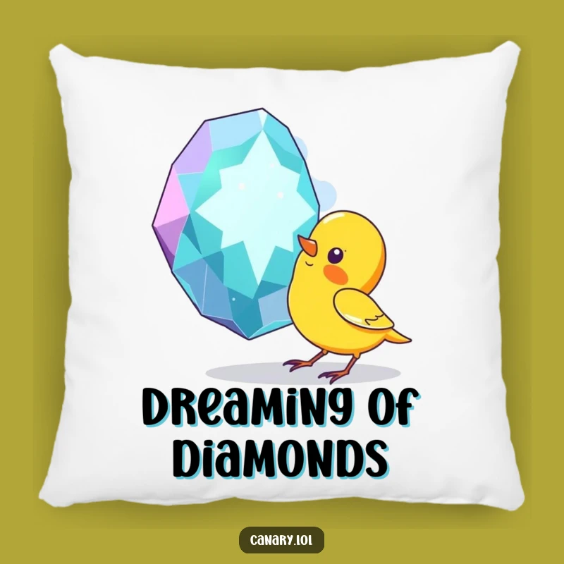 Funny Canary Gem Accent Pillow: Add Comedic Sparkle to Your Cozy Space