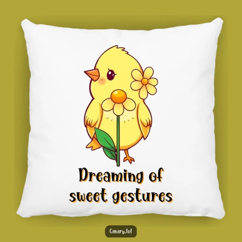 Funny Shy Canary Flower Pillow: Cozy Sweetness, Gentle Design, Adorable Funny Gift