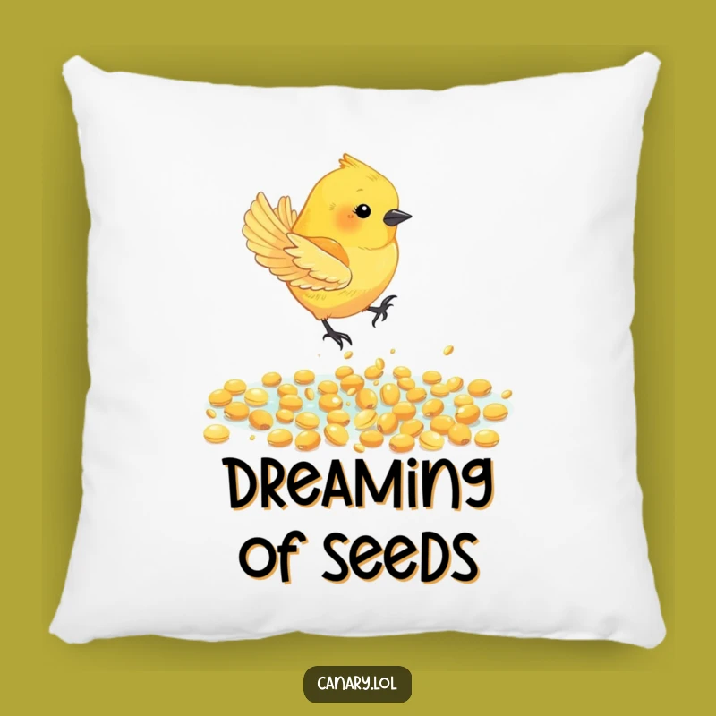 Funny Canary Bird Seed Dive Pillow - Comfy Cushion, Golden Seeds, Charming Humorous Gift