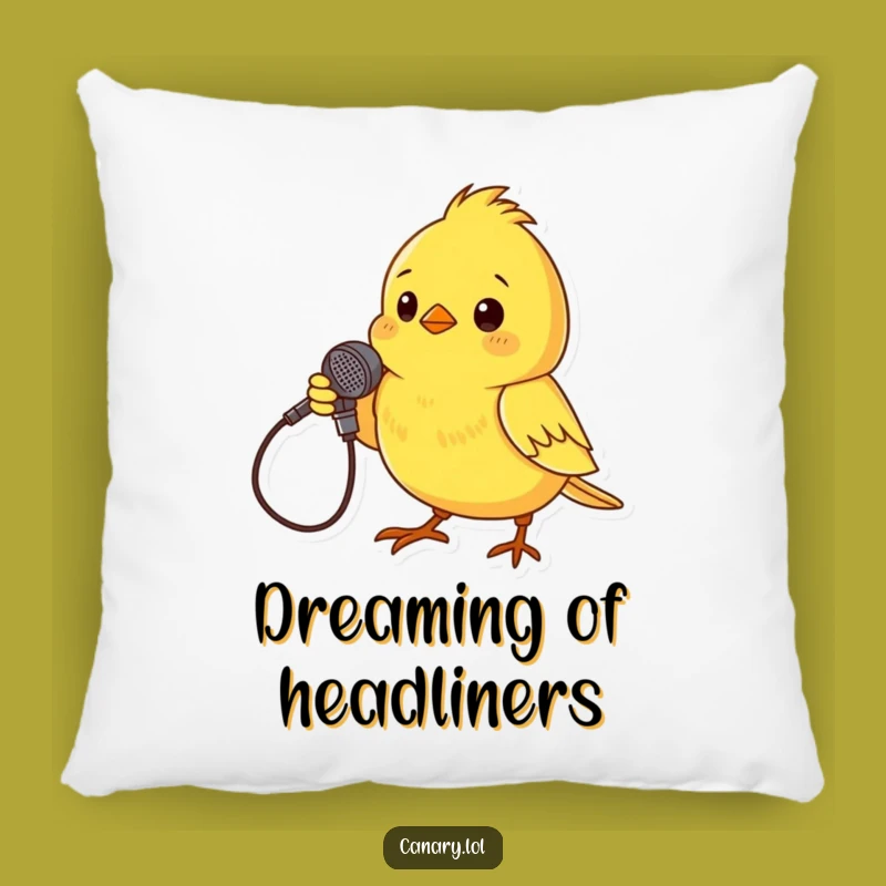 Funny Canary Performer Pillow: Cozy Stage Accent, Humorous Bird Gift