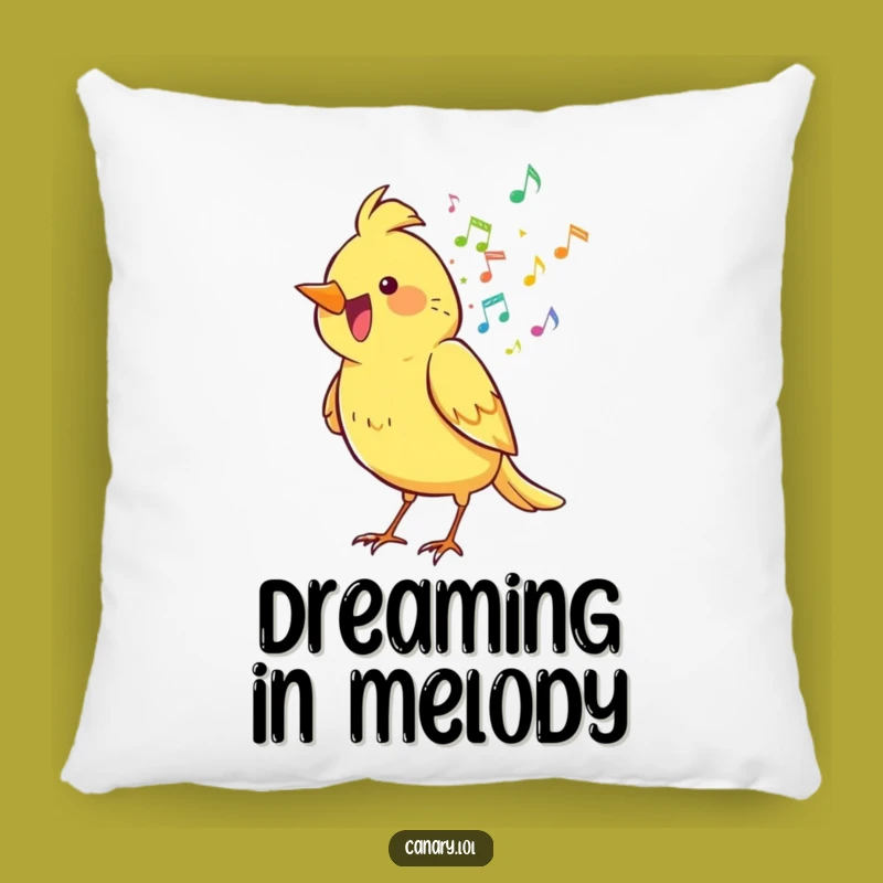 Funny Canary Pillow: Cozy Music Notes Comfort, Perfect Soft & Humorous Home Decor Gift