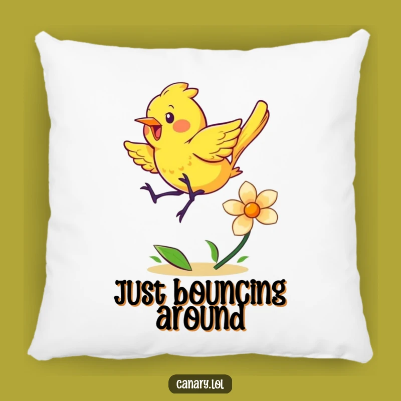 Funny Energetic Canary Pillow - Bouncy Bird Cushion for Joyful Comfort