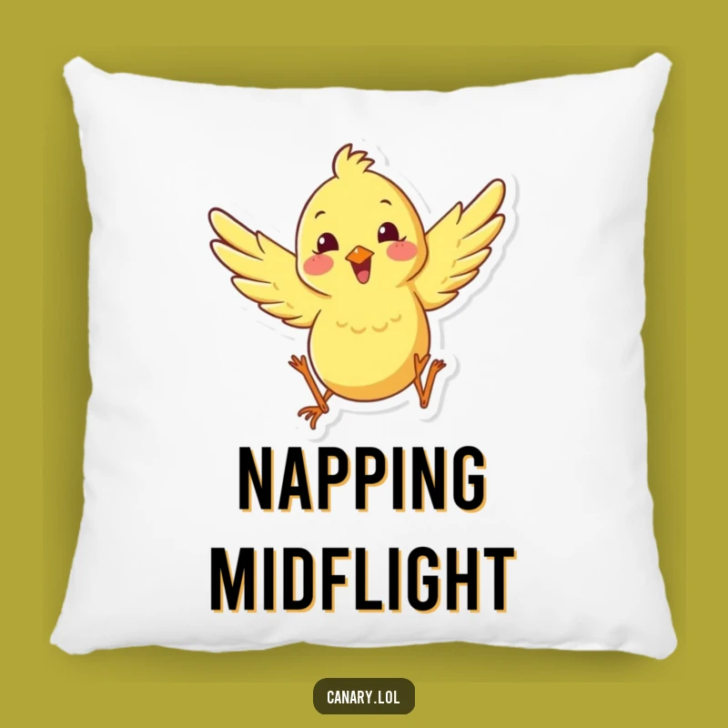 Funny Happy Canary Leaping Pillow - Cuddle Up with Pure Joy