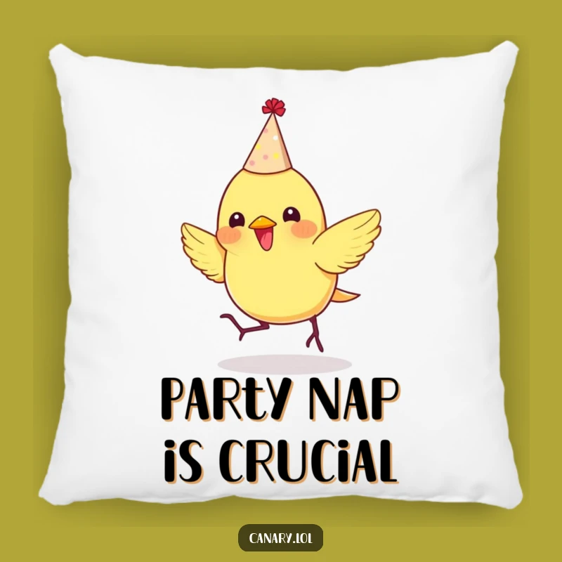 Funny Party Canary Pillow: Cozy Bouncing Bird Cushion