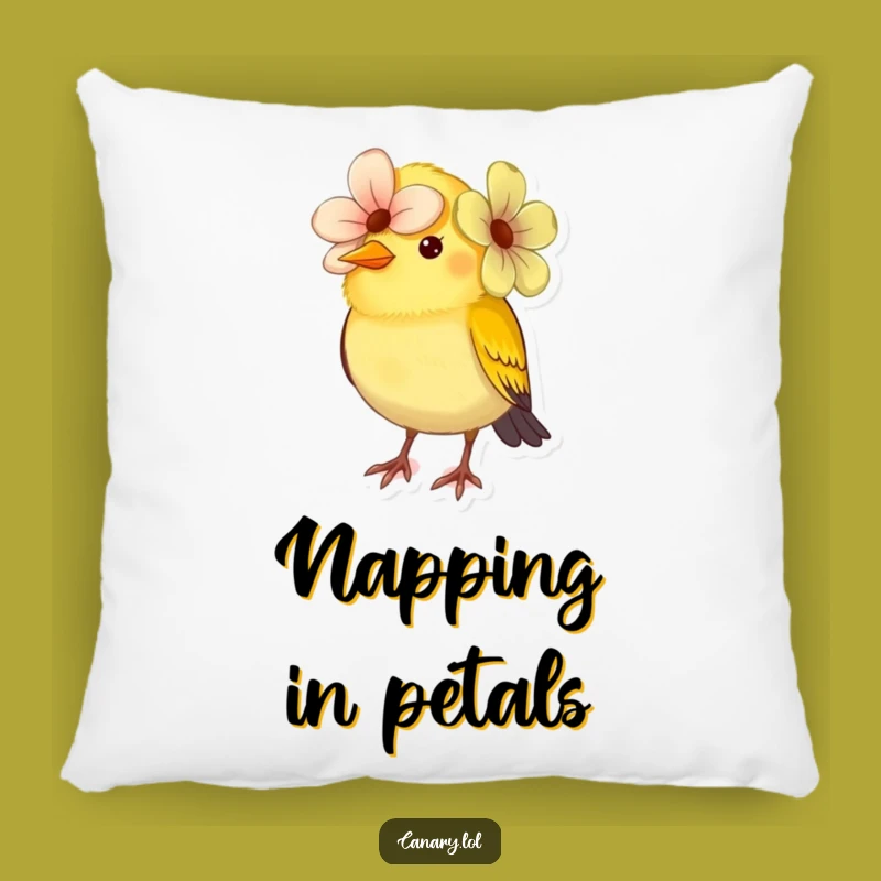Funny Canary Flower Hat Pillow: Cozy Comfort with Floral Flair