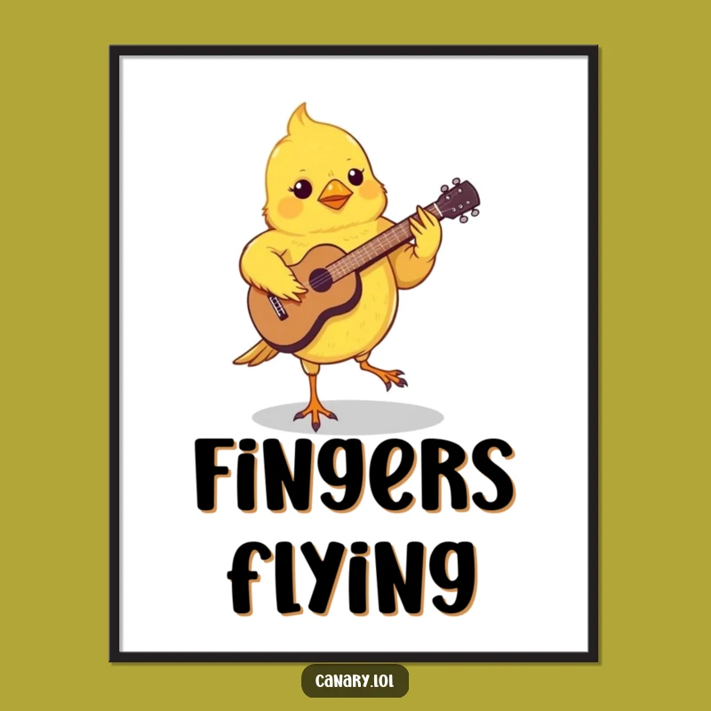 Funny Canary Guitar Digital Print - Instant Wall Art for Music Lovers!