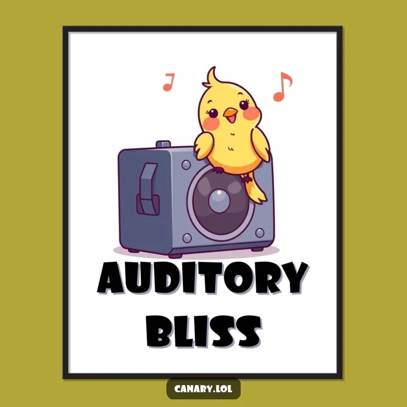Funny Canary DJ Digital Art: Cheerful Bird Music Decor, Perfect Funny Gift
