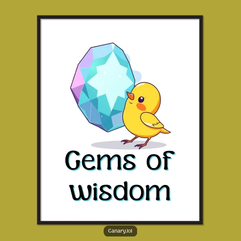 Funny Canary Gem Digital Art: Humorous Bird Print for Whimsical Home Decor