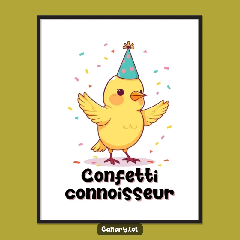 Funny Canary Juggling Confetti Digital Art - Instant Party Decor Gift!