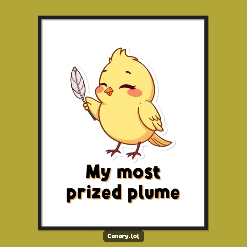 Funny Canary Winking Digital Art Print - Feather & Charm Decor