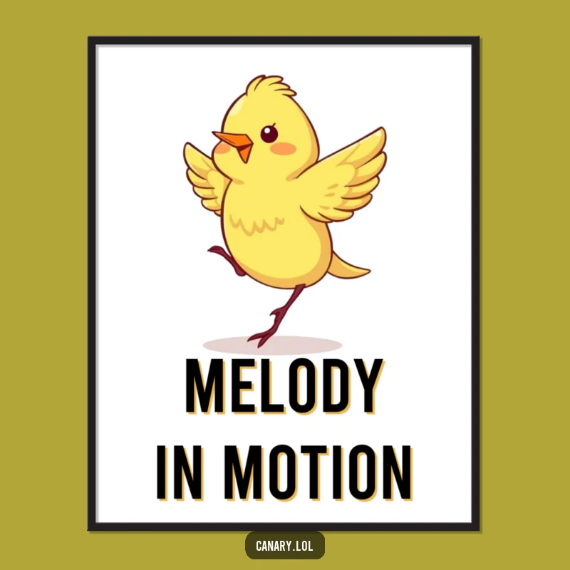 Funny Dancing Canary Digital Art - Instant Cheerful Decor