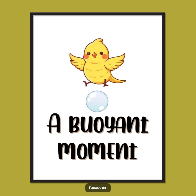 Funny Dancing Canary Digital Print: Bubble Dancer, Perfect Instant Download Humorous Gift