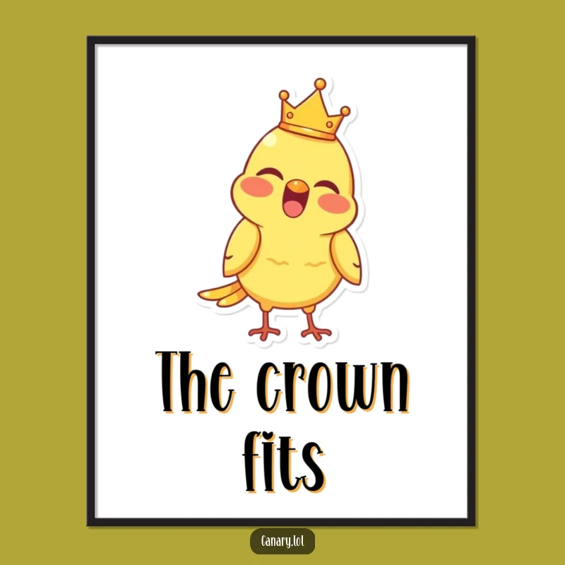 Funny Royal Canary Digital Print - Instant Funny Gift for Bird Art