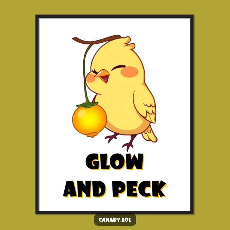 Funny Mischievous Canary Bird Art Print - Digital Funny Gift for Walls