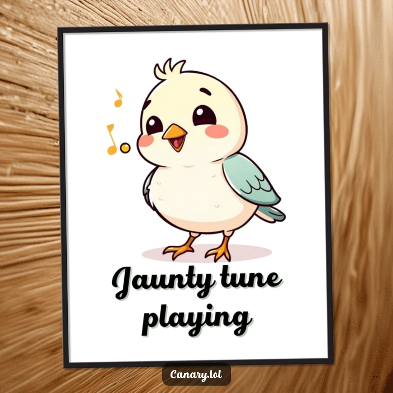Funny Digital Art: A bird proudly whistles a jaunty tune with a smile, bringing instant cheer and humorous musical vibes.