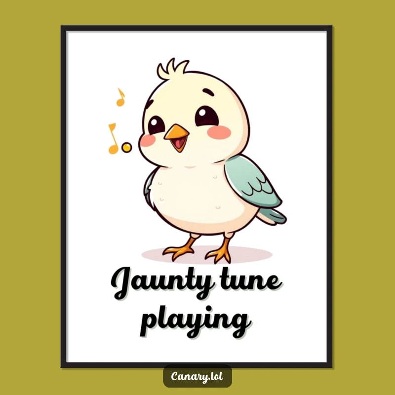 Funny Digital Art: Whistling Bird Jaunty Tune - Instant Humorous Decor