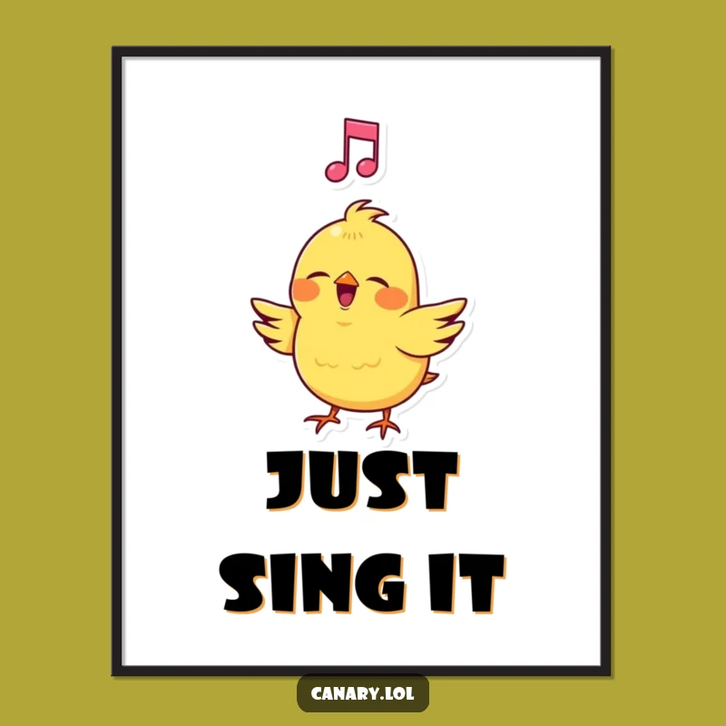 Funny Canary Singing Digital Art - Instant Musical Decor for Your Space