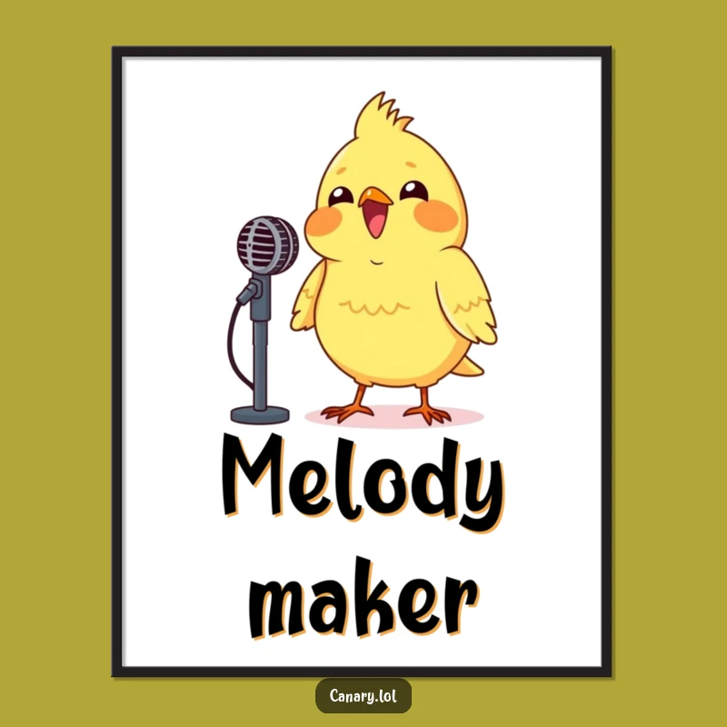 Funny Canary Microphone Digital Print - Instant Wall Art for Your Star!