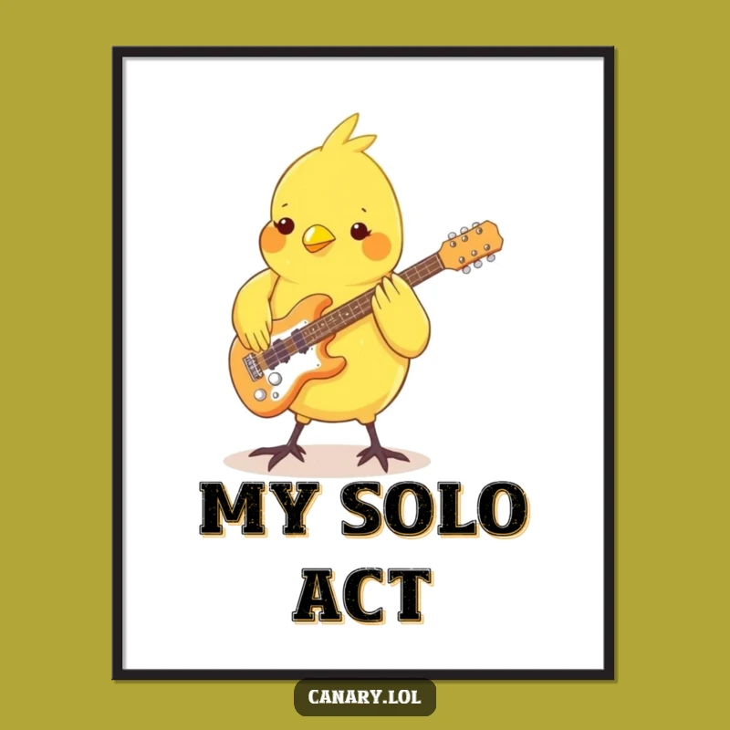Funny Canary Guitarist Digital Art - Groovy Bird Music Download