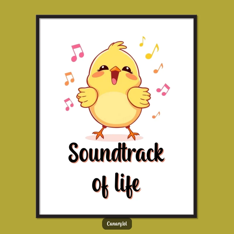 Funny Kawaii Canary Digital Art, Joyful Singer Design, Hilarious Instant Download