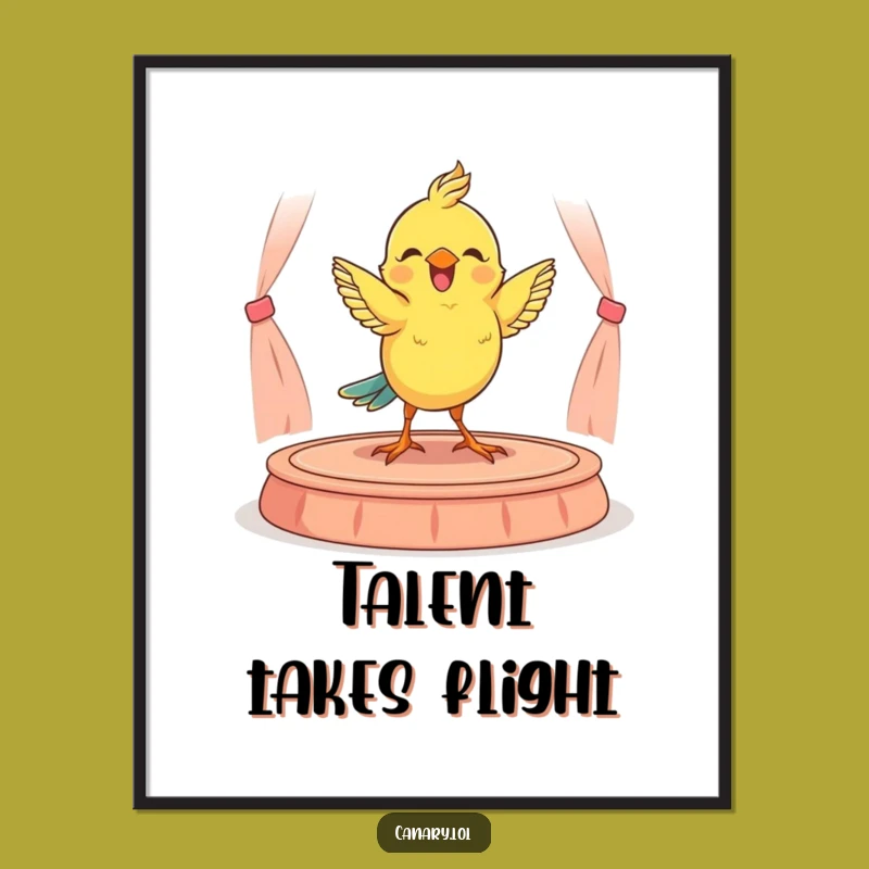 Funny Canary Dancer Digital Art: Adorable Performance Print